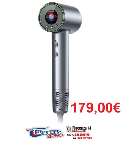 Asciugacapelli a ioni negativi con motore brushless da 110.000 (modello dyson)