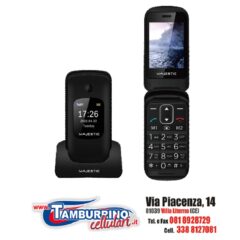 Majestic TLF-Sileno 50R Flip Nero Senior Phone con Doppio Display 2.4'' Fotocamera Radio + Tasto SOS - Italia