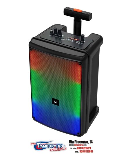 Majestic FLAME T8 – Trolley bluetooth, 6 effetti luci LED