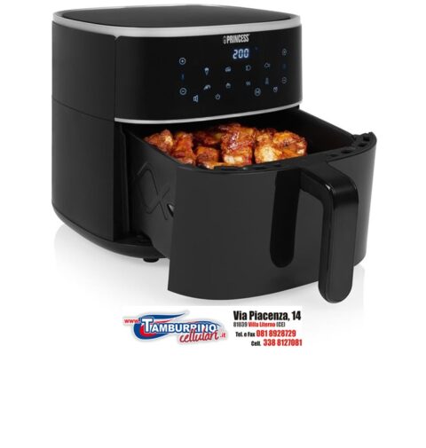Princess Aria 183036 Calda Friggitrice 6L, 1500W, Capacità 6 Litri, Touch Screen LED, Cestello Estraibile, Termostato Regolabile, Nero