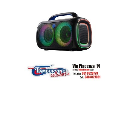 Cellularline Music Sound AURA 10W – Cassa Bluetooth Portatile Con IPX6, Luci RGB E 8h Di Autonomia
